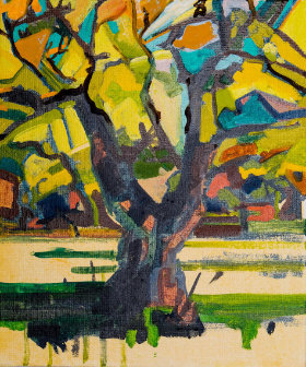 Spring Olive Tree Painting by Helen Thorp
